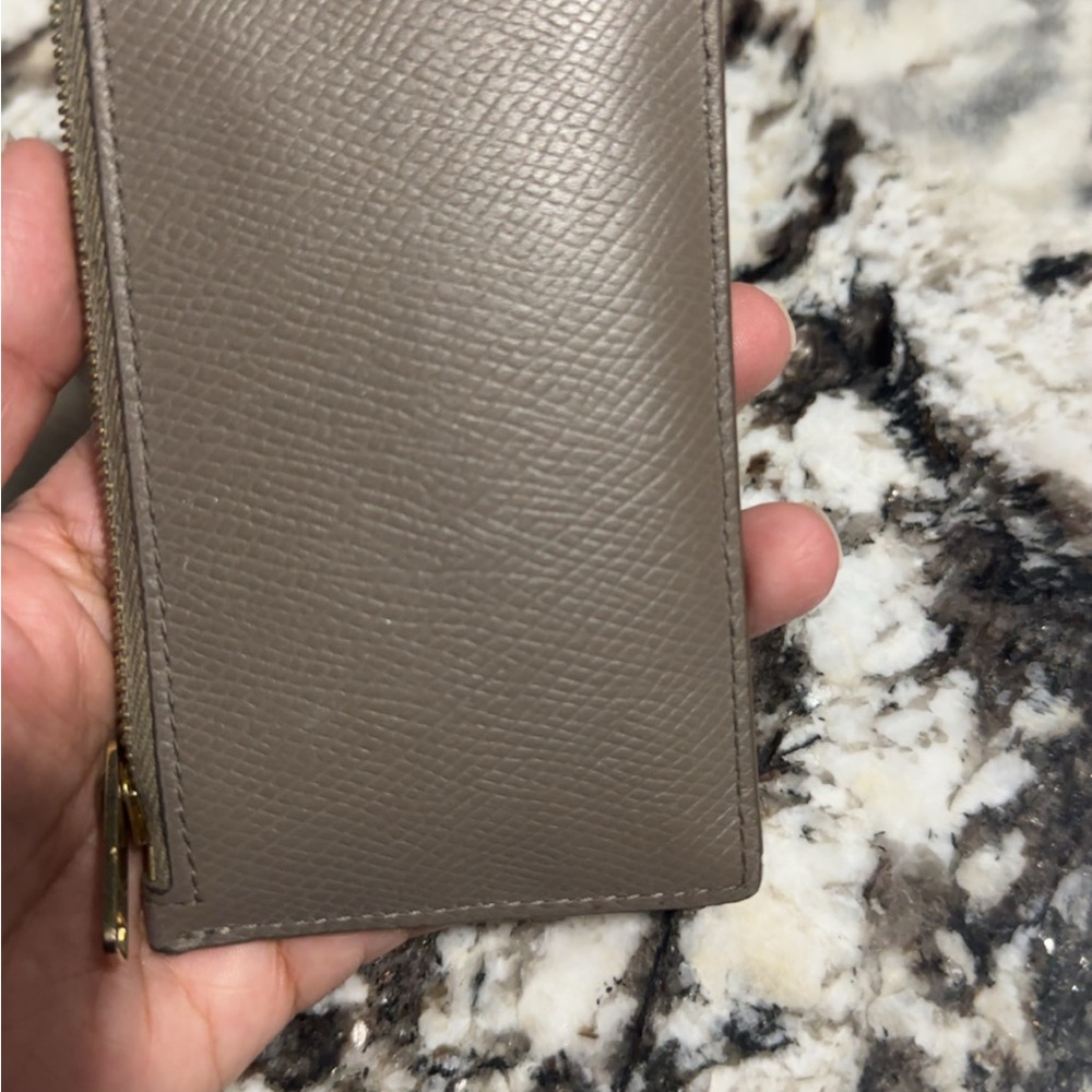 Celine Gray Leather Card Holder with Gold Accents - Picture 5 of 7